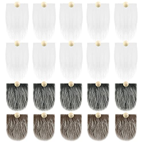 20 Pieces Christmas Gnome Beards Pre-Cut Faux Fur H273