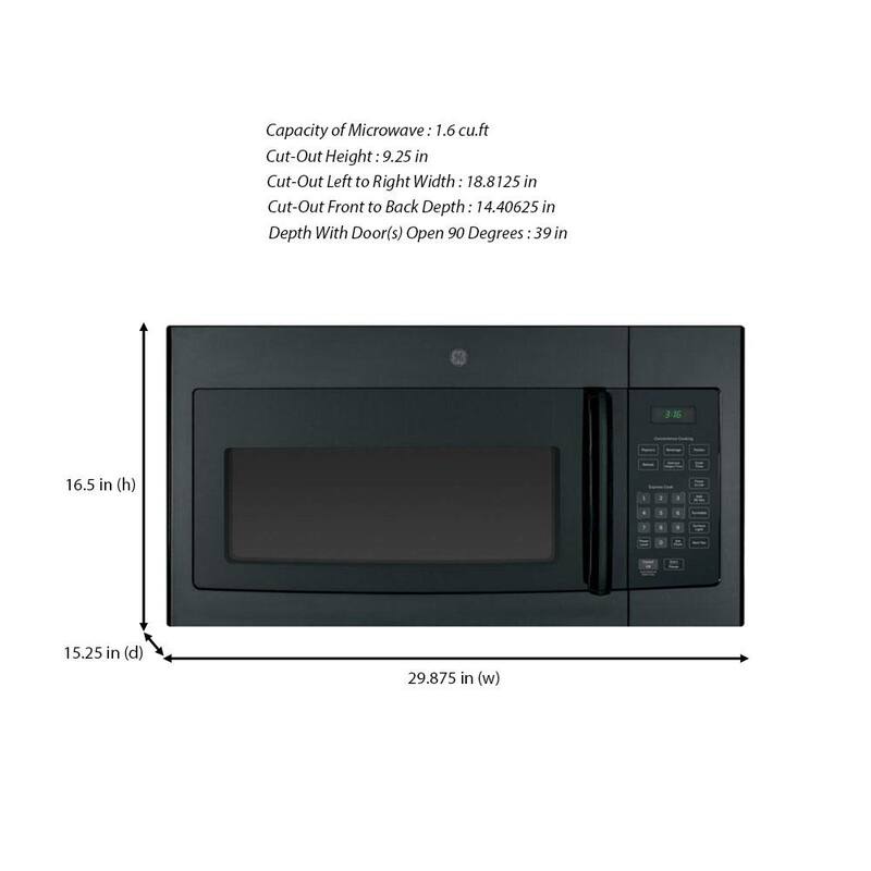 1.6 cu. ft. Over-the-Range Microwave in Black V825