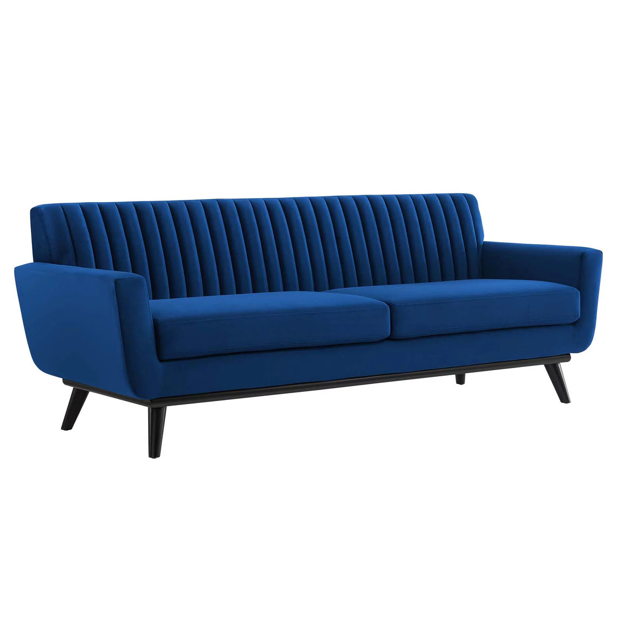 Navy Channel Tufted Performance Velvet Sofa P973388