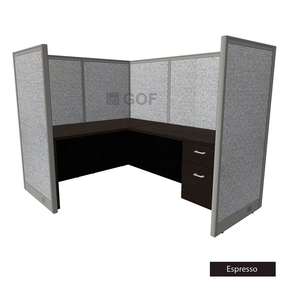 1 Person Workstation Cubicle with Desk, Artisan Grey A615716