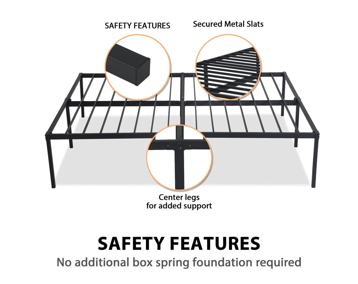 King Size 18 Inch Metal Platform Bed Frame I310