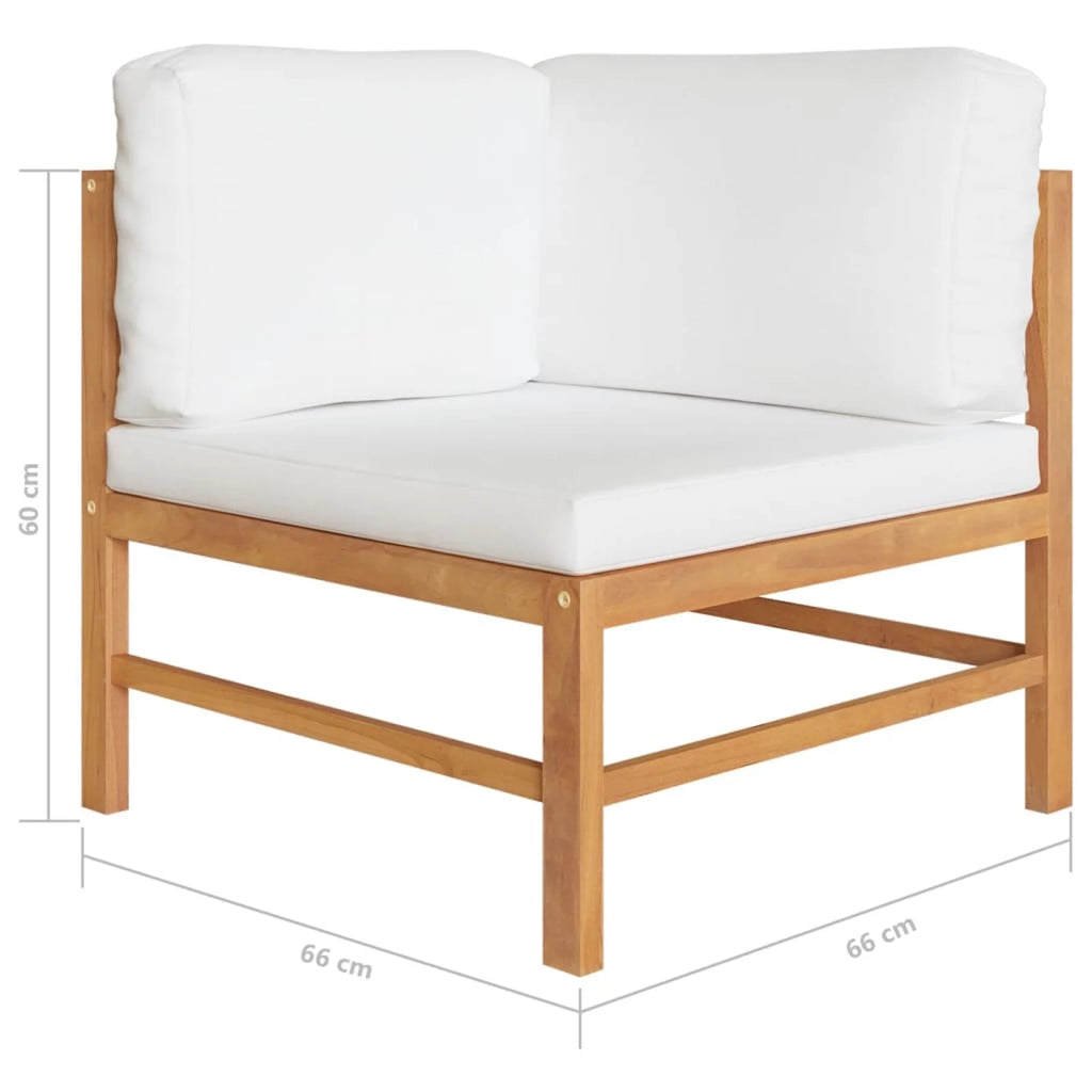 2-Seater Teak Wood Patio Bench with Cream Cushion L426710