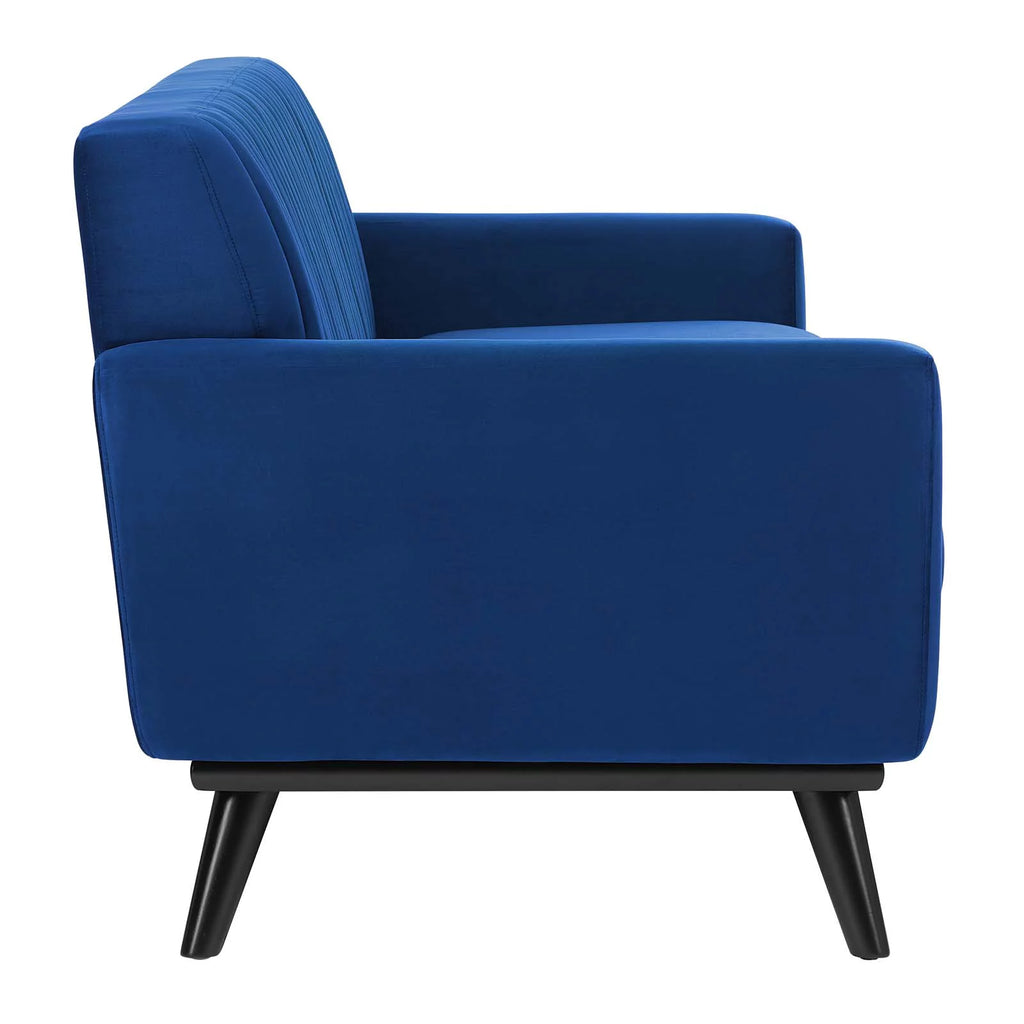 Navy Channel Tufted Performance Velvet Sofa P973388
