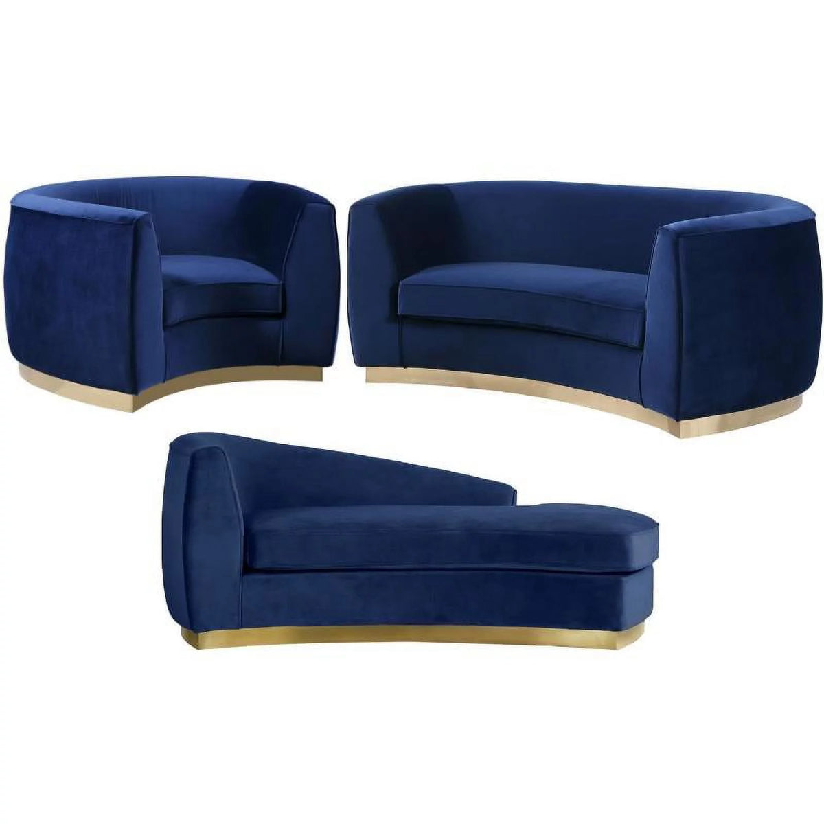 3-Piece Accent Chair Chaise and Loveseat Set G8235