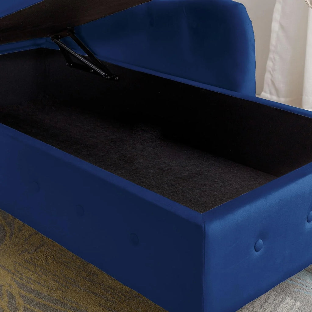 Velvet Chaise Lounge with Storage and Pillow N455492