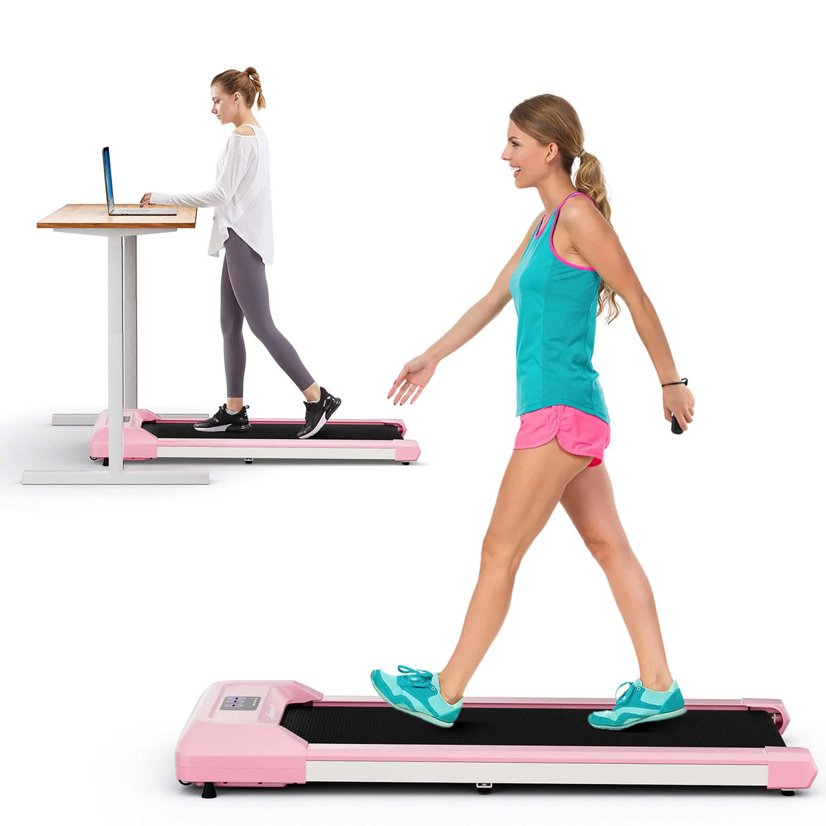 0.6-3.8MPH Walking Pad Under Desk Treadmill Black Z8978