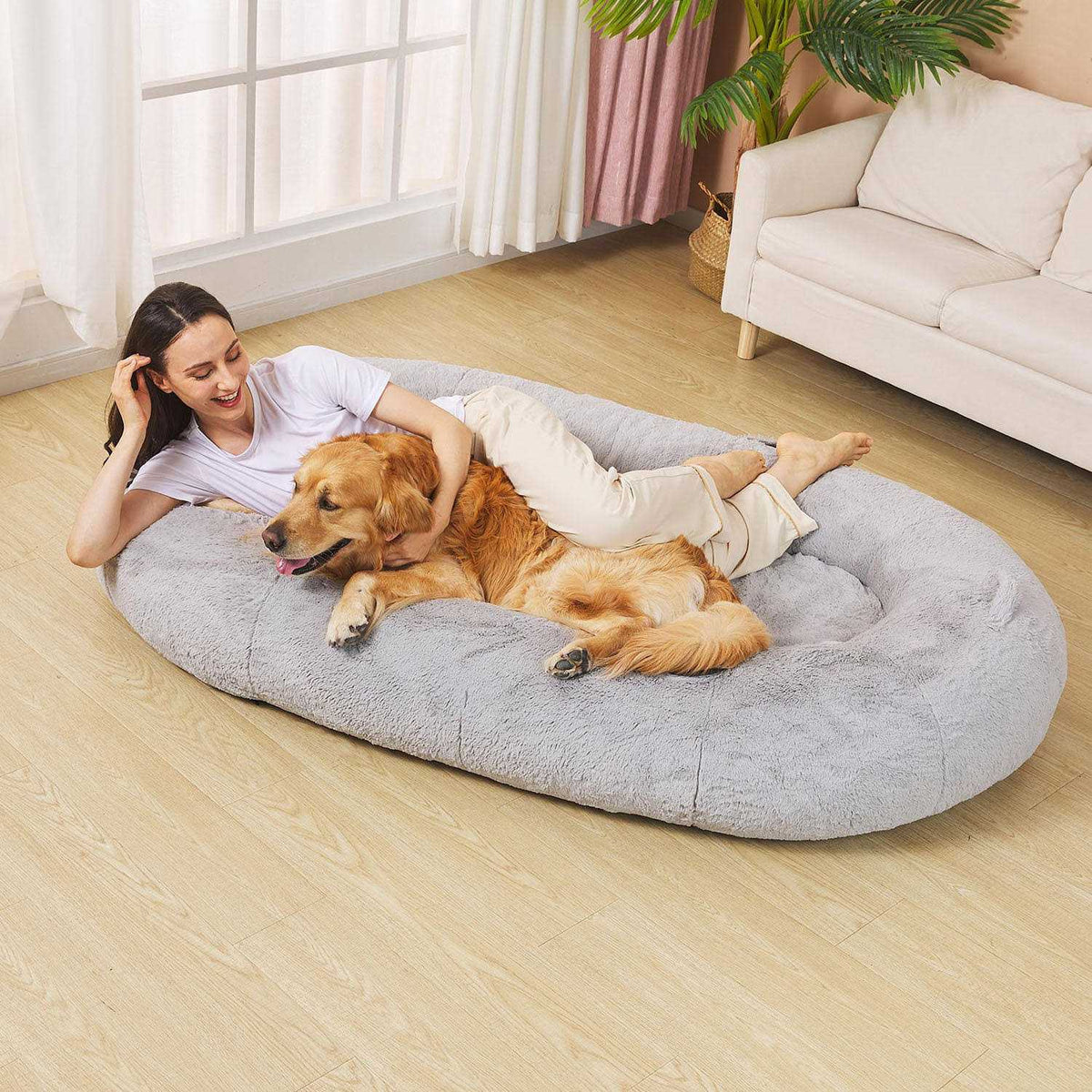 Large Cozy Plush Pet Bed J45983