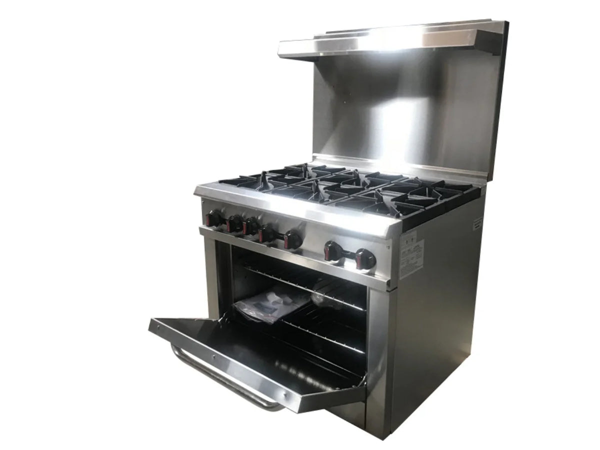 Heavy Duty Commercial Grade 36 ins 6b NSF Oven Ranges B14149
